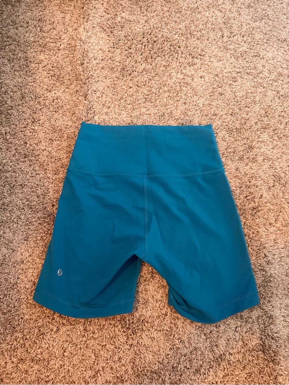 Lululemon Cyan blue wunder train biker shorts “3